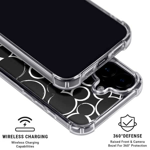 Disney Mickey Mouse Logo Pattern iPhone 16 Clear Case